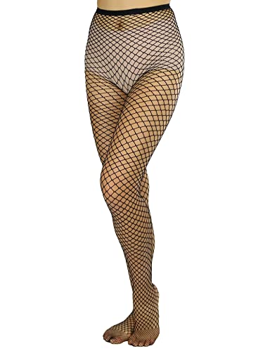 Image of Lastclream High Waisted Fishnet Tights for Women Sexy Fishnets Stockings Full Footed Fishnet Sheer Pantyhose Plus Size