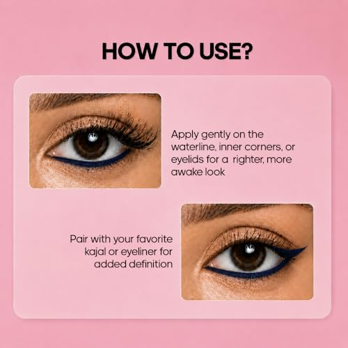 Image of Recode Navy Blue Pookie Kajal 0.3G,Smooth & creamy application,Lightweight,Smudge Proof Kajal,Perfect for everyday makeup looks