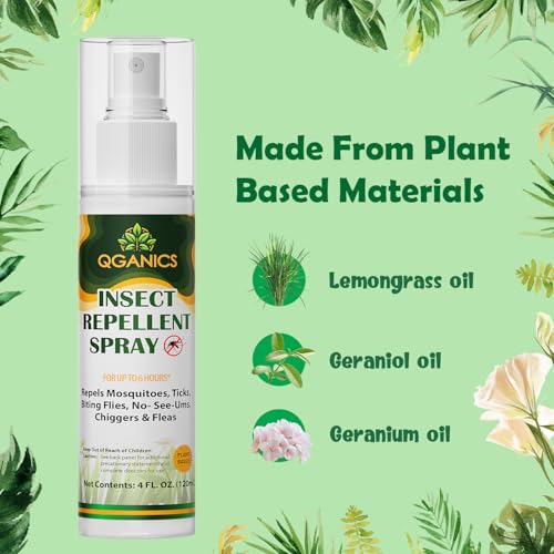 image for Qganics Mosquito Repellent Spray for Body, Natural Bug Spray Travel Si