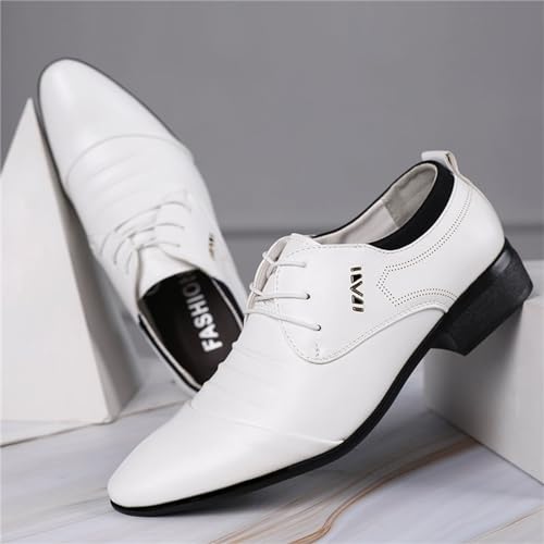 Men's Dress Shoes Classic Pointed-Toe Oxfords Shoes Lace Up Wedding Shoes Business Formal Modern Loafers Shoes4