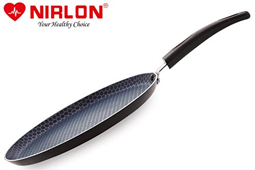 Image of Nirlon Honeycomb Non Induction Base Non Stick Aluminium 2 Piece Pots and Pan Set [Flat Dosa Tawa 26cm + Deep Kadhai 22cm - 1.8 Liter]