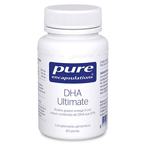 Pure Encapsulations - DHA Ultimate 51g - Ácidos Grasos Omega 3 con Alta Concentración de DHA - Complejo DHA y EPA 1200mg Función Cognitiva - 60 Cápsulas