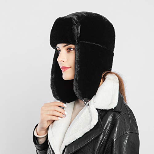 Long Pile Fur Ear Flap Hat Furry Ski Cap Winter Hat for Women Winter Travel - image 7