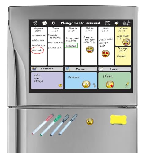 Planner senamal planejador magnético geladeira com 6 emoticons 4 ...