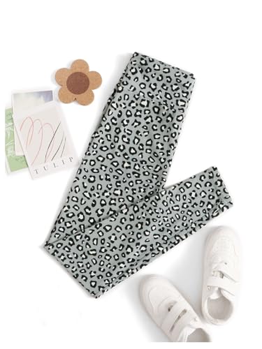 Milumia Girl's Leopard Print Elastic Waist Leggings Yoga Dance Active Tights Pants3