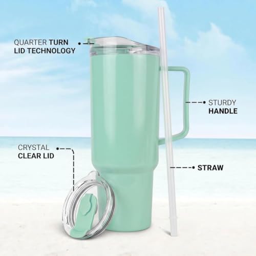 Image of GRUHANGN 1800ML Large Capacity Plastic Tumbler with Handle & Straw | BPA Free Reusable Water Cup with Leakproof Lid | Travel Mug for Hot & Cold Drinks, Office, Gym, Multicolor