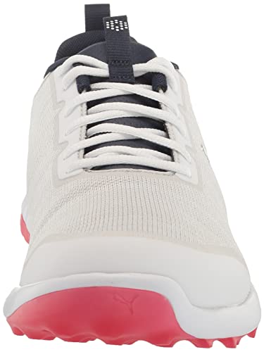 PUMA Men's Fusion Pro Extra Wide Golf Shoe, White Navy/for All Time Red, 92