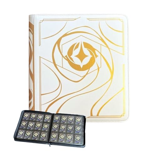 Premium Silly Bear Emporium Lorcana Lore Book Themed 480 Side-Loading Pocket Binder for TCG Trading Cards | Compatible with Lorcana, Yugioh, One Piece, Pokemon, Magic | 12 Pockets Per Page (White)