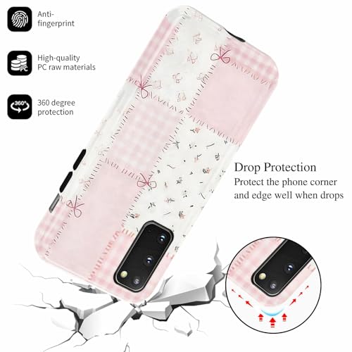 Coque Samsung S20 FE antichoc design nœud rose patchwork - 5