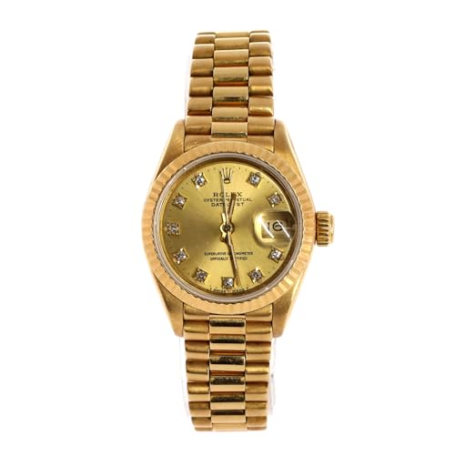 Pre-Loved Oyster Perpetual President Datejust Automatic Watch Yellow Gold with Diamond Markers 26, Yellow Gold