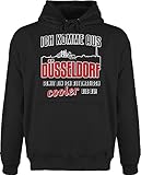Shirtracer Hoodie Herren Pullover Männer - Stadt und City Outfit - Ich komme aus Düsseldorf - S - Schwarz - düsseldorfer - JH001