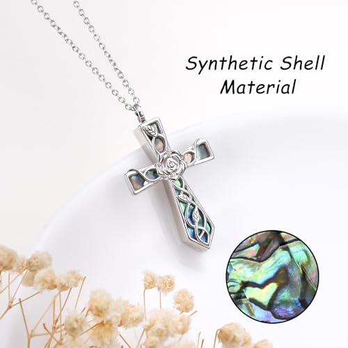 Ashes Necklace Sterling Silver Urn Necklaces for Ashes Cross/Infinity Cremation Jewelry for Human Pet Ash Keepsake Necklace Memorial Gift for Women Men2