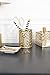 BLU MONACO Gold Desk Organizer Set – Mail Sorter, Sticky Note Holder, Pen Cup, Magazine Holder, Letter Tray & Business Card Holder – Pink Office Decor