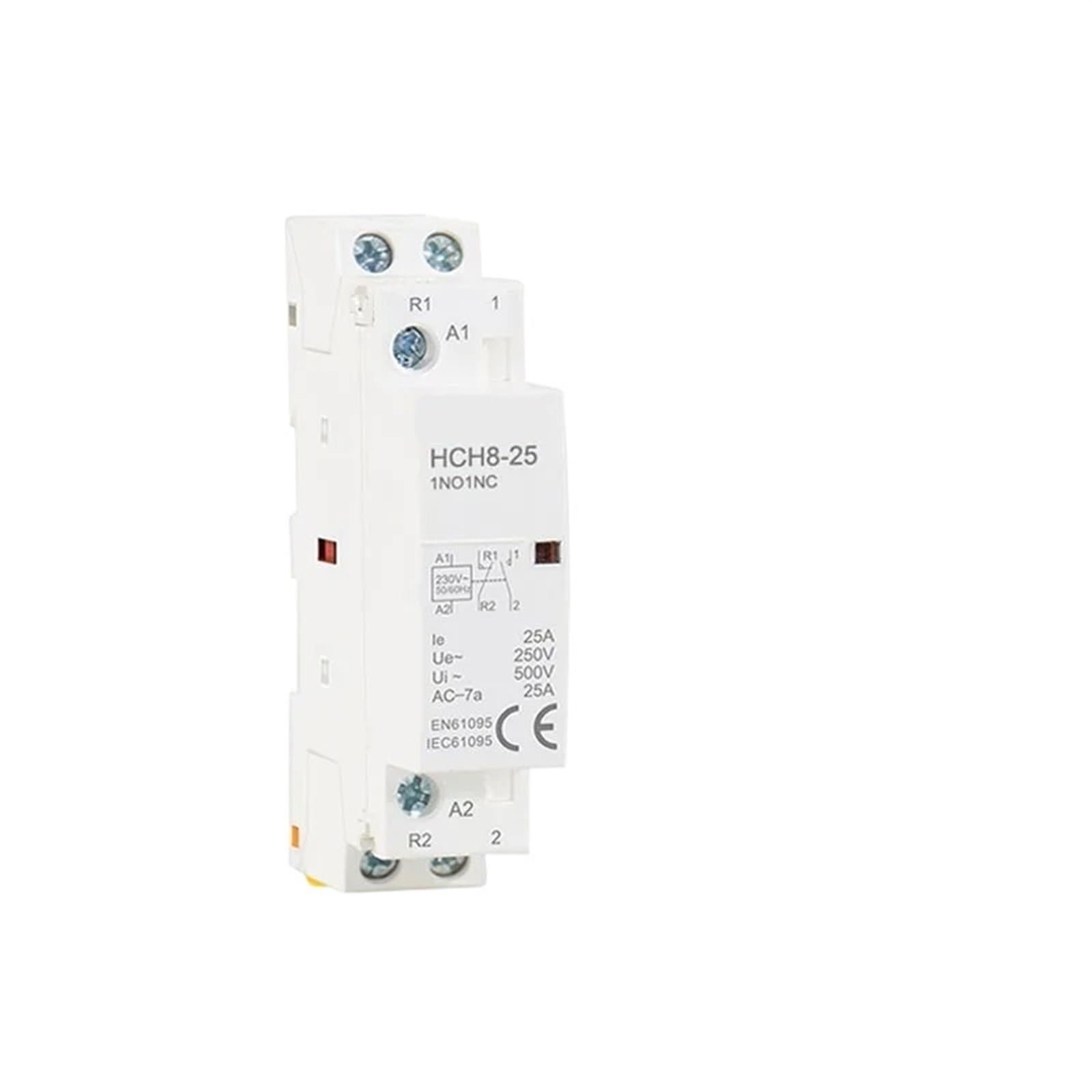 AVSBBYEPS HCH8-25 Modular Contactor 2P 16A 20A 25A 2NO Or 2NC Or 1NO1NC 220V Automatic Household Din Rail Type 1Pcs(HCTs 1NO1NC)