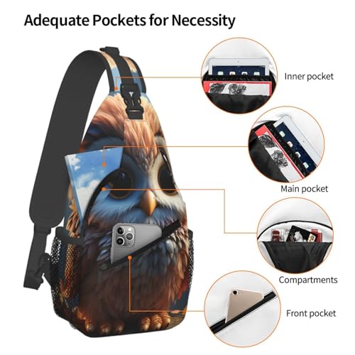 Bolso pequeño tipo sling para pecho unisex miniatura 4