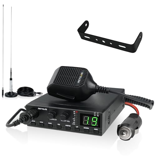 Retevis MB2 40-Channel AM/FM CB Radio Kit, Long Range Radio with Antenna for Trucker Stop, Public Address (PA) Function, Emergency Channel 9/19, VOX, Easy to Use, with Cigarette Lighter Fixed-Mount