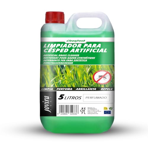 JOVIRA CORP Limpiador de Cesped Artificial Profesional Todo en Uno, Líquido Higienizante y Desengrasante de Larga Duración, Elimina Olores de Mascotas (5 litros).