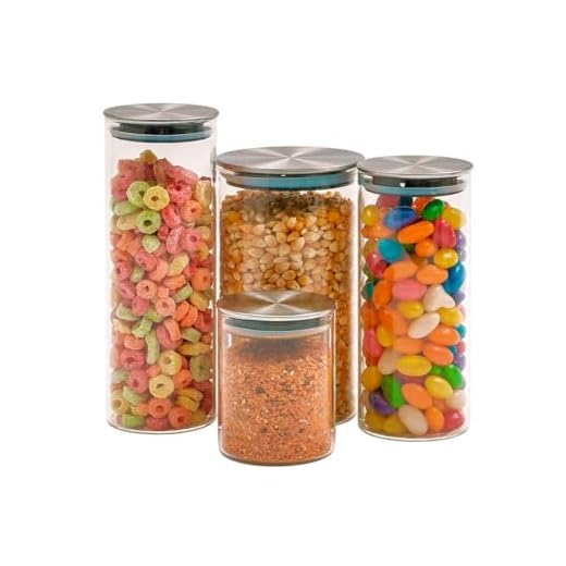 Kit 4 potes de vidro com tampa inox hermético redondo 210ml, 450ml, 550ml e 700ml - Tud