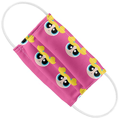 Popfunk Powerpuff Girls Kids Bubbles Head Pattern 1-Ply Reusable Face Mask Covering with Adjustable Nose Wire