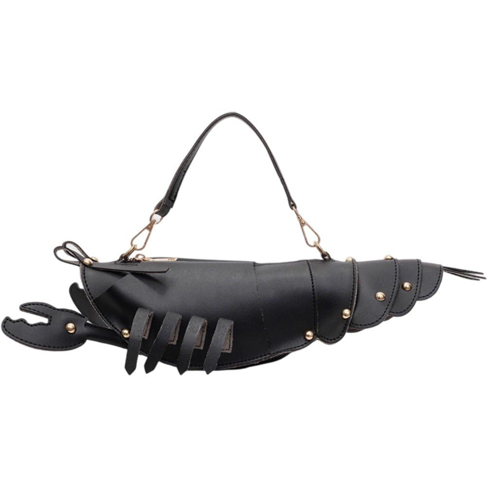 Sanfly Lobster Shaped Crossbody Bag for Women Unique Rivets Lobster Design Shoulder Bag Stylish Handbag Purse for Women Girls