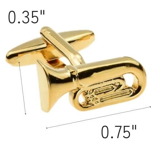 Mancuernillas Gold Tuba miniatura 2
