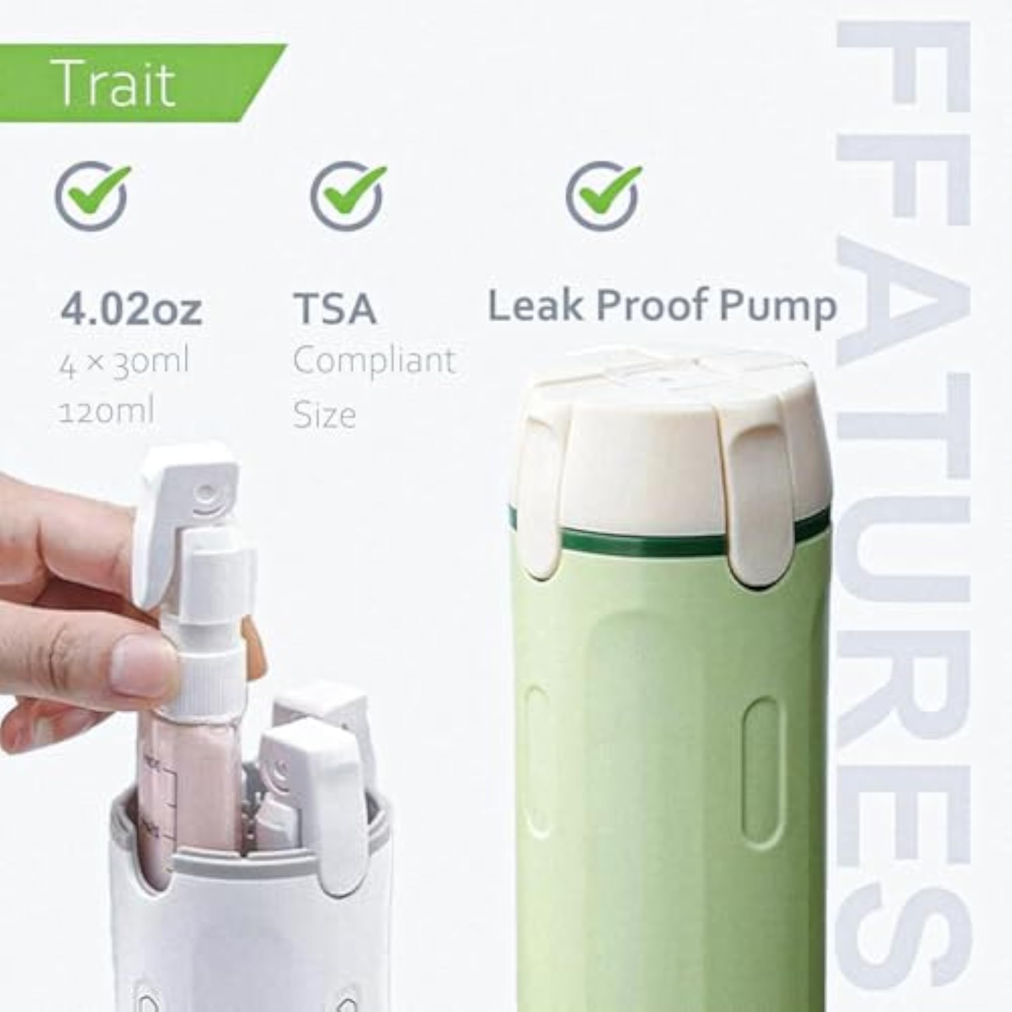 4 in 1 Travel Dispenser Bottles for Toiletries