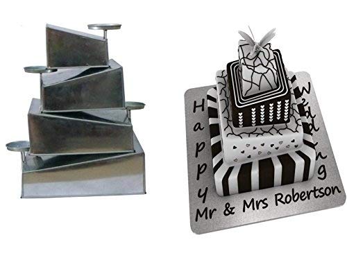 Mini Topsy Turvy 4 Tier Cake Pans Tins New Design By EuroTins 5" 7" 9" 11" (Square)