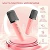 YLL Mini Karaoke Machine with 2 Wireless Microphones, TOP Kids Gifts for Girls Ages 3, 4, 5, 6, 7, 8, 9,10,11,12 +Year Old, 4-12 Years Old Birthday Toy Gift for Girls Boys Party (Pink) #3