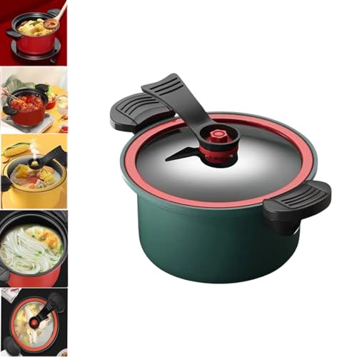 Olla a presión micro – Olla de cocción de alta capacidad, mini olla de arroz para estufa de gas e inducción, olla universal para uso doméstico, esencial de cocina versátil