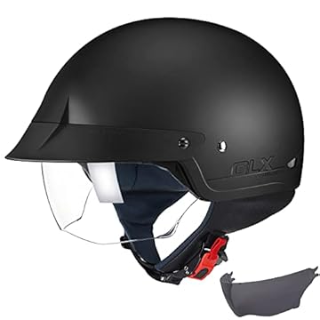 motorcycle half helmet with face shield