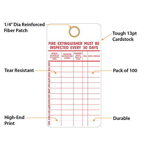 SmartSign “Fire Extinguisher Must Be Inspected Every 30 Days” Monthly