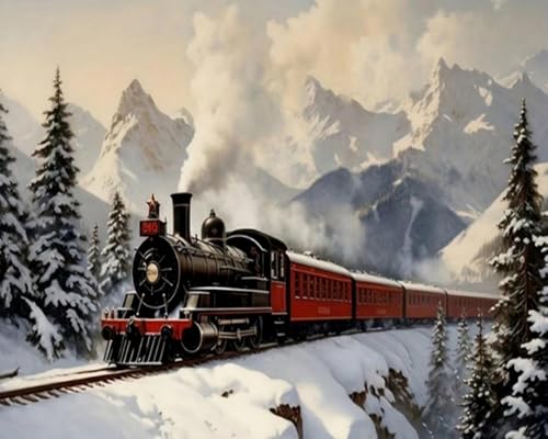 Idée Cadeau Créatif Diamant Arts Train Enneigé Kit Décoration