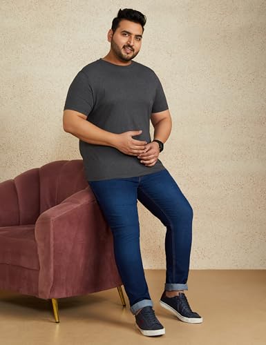 Image of Amazon Brand - Symbol Men's Solid Cotton T Shirt | Round Neck | Half Sleeve | Plain-Regular Fit (Available in Plus Sizes)