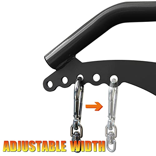 Image of Adjustable Lat Pull down Bar, Cable Machine Attachments for Gym, Home Gym Fitness T-bar Row Pulldown Attachments, Lat Pull Down Machine Wide Grip Neutral Grip Handle