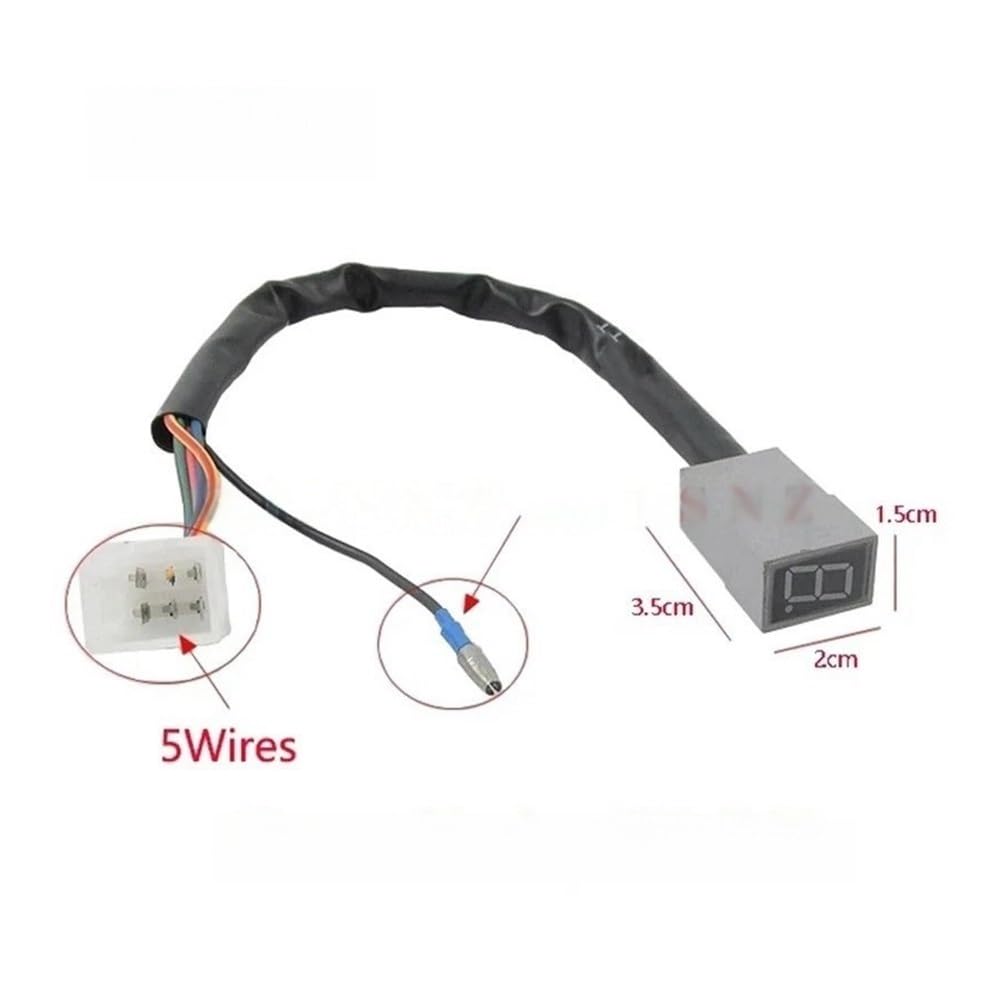 Indicatore Digitale di Marcia per Moto, 4 o 5 Marce, 100cc, 110cc, 125cc, 150cc, 200cc. Indicatore Digitale di Marcia per Moto e Scooter, Display, sensore Leva Cambio, 5/6 Fili (5 Marce 125 150 200).