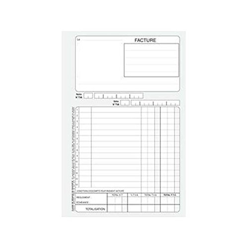 Lot de 10 Manifolds autocopiant facture 148x210 mm feuillets dupli
