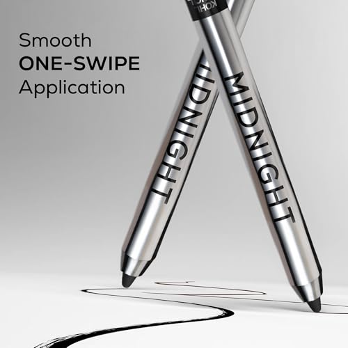 Image of RENEE Midnight Mini Kohl Pencil, Darkest black, One-Swipe-Application with rich color Payoff, Smudgeproof and waterproof, Enriched with Vitamin E, Olive Oil and Castor Oil, 0.8g