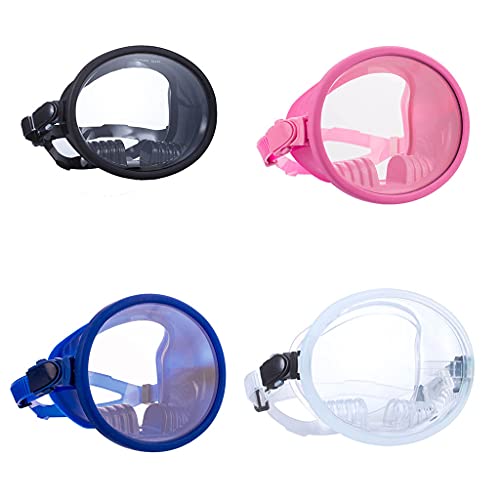 Máscara de buceo ovalada de silicona con visión amplia retro para apnea 6