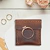 Pochette pour bague de fiançailles, pochette pour bague fine - Porte-bague en cuir - Pochette à anneaux mince, Portable et Durable, faite à la main, pochette rétro en cuir PU pour demande en mariage, #2