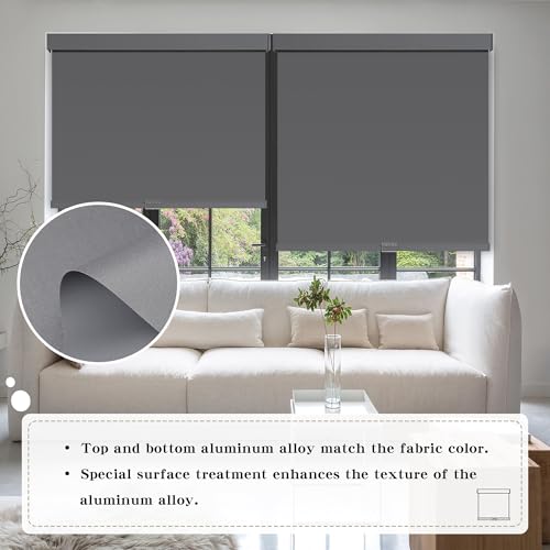 Image of SUNOFF Cordless Blackout Roller Shades Blinds for Windows,42 inchW x 72 inchH,Grey