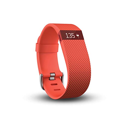 Fitbit Charge HR Wireless Activity Wristband (Tangerine, Large (6.2 - 7.6 in)) (Renewed)