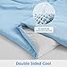 HOMFINE Cooling Comforter Japanese Double-Sided Arc-Chill Cold Tech Fabric Cooling Blanket for Night Sweats Hot Sleepers, Q-Max 0.45 Soft Breathable Silk Smooth Lightweight Blue Summer Comforter King