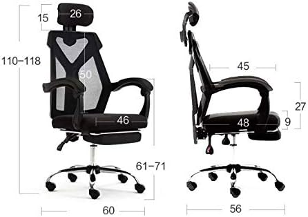 Miniatura 2 de Silla de oficina ergonómica ajustable con soporte lumbar y ruedas de respaldo alto con cojín de asiento grueso de malla transpirable
