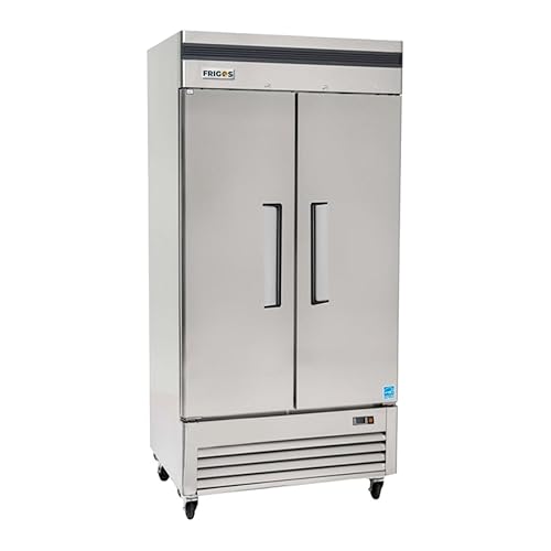 Frigos Premium FGP-RF-2DBC/40 40" Reach-In Refrigerator Double Solid Door 35 Cu Ft Silver - Ideal for Commercial Kitchen Commercial Storage Capacity - Included Liftgate