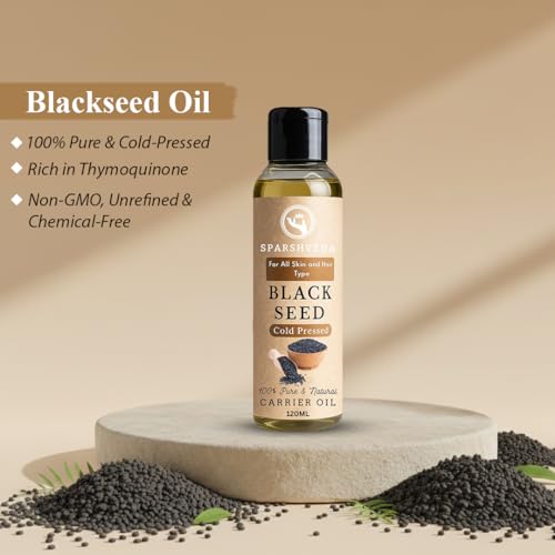Image of Pure Black Seed Oil 100% Cold Pressed Nigella Sativa Kalonji Oil for Hair Growth Skin Care Acne Scar Black Seed Topical Kalonji for Dandruff Joint Pain 120ml