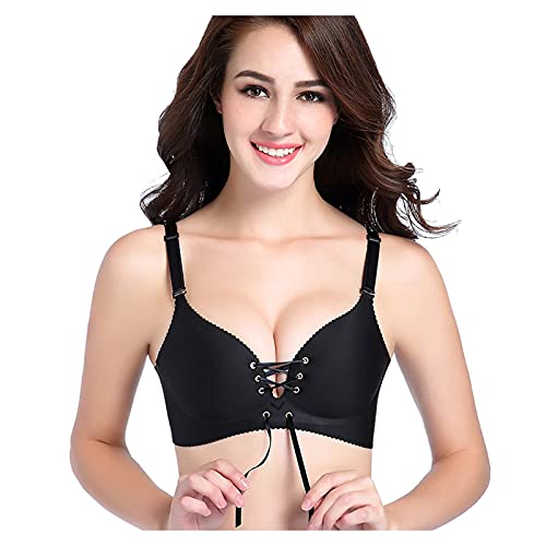 Taza Ropa Interior 3/4 Mujeres Sin Costuras Bras Lencería Sexy   Compra Barata Lencería Sexy Online, Negro , 90B
