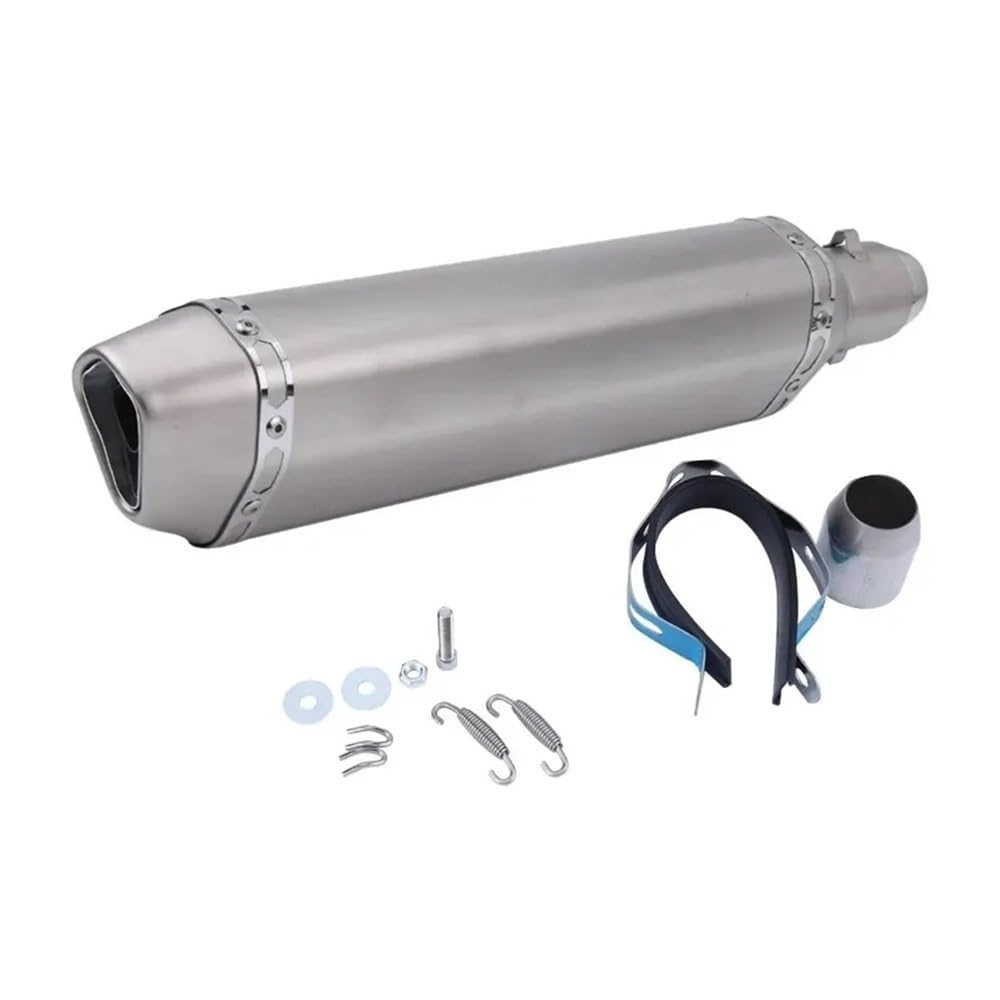 Uniwersalny tłumik wydechowy motocykla 470 mm, aluminiowa rura ucieczkowa Moto pasuje do większości rowerów 125-1000 cm3(Type F with sticker)