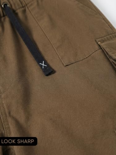 Image of GRECIILOOKS Men's Cargo Pants | 6 Pocket Cotton Cargo Joggers for Men | Loose Fit Stylish Pant with Pockets | Casual Baggy Trousers & Streetwear Lower