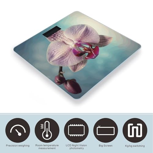 Báscula digital de baño con pantalla LED clara y vidrio templado miniatura 3