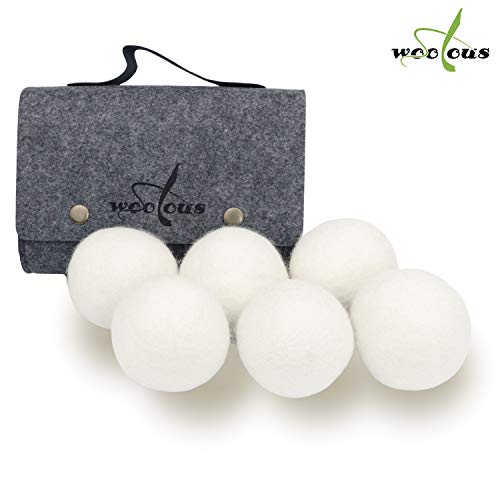 Woolous Wool Dryer Balls Organic XL 6 Pack, Premium New Zealand Non-Toxic Laundry